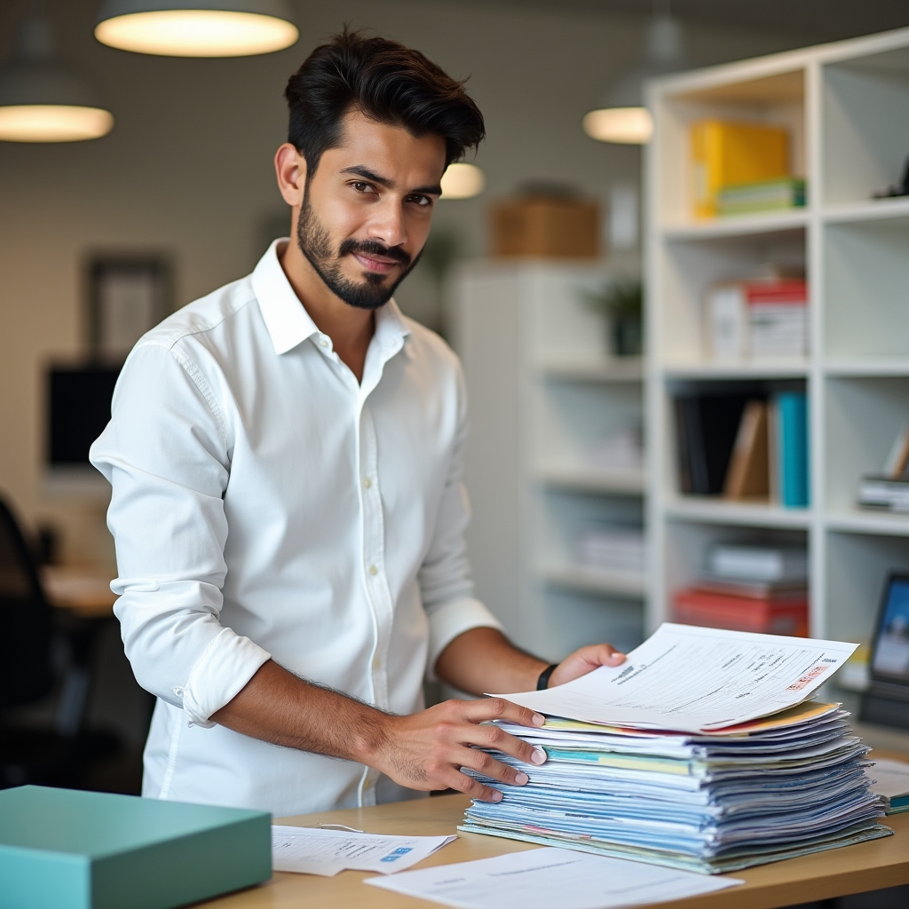 Organized donation records and donor documentation on a desk